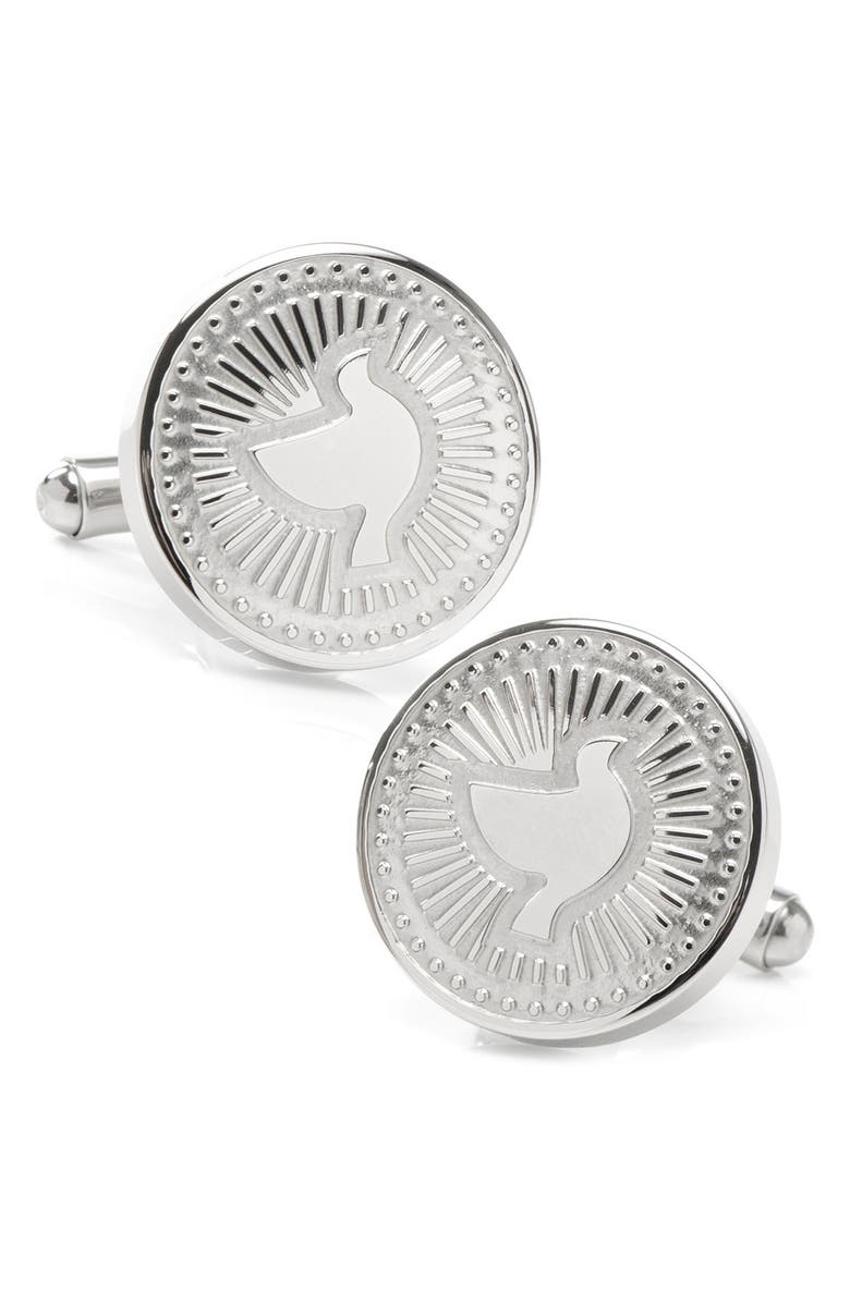 Cufflinks, Inc. Silver Dove Radial Cuff Links, Main, color, Silver