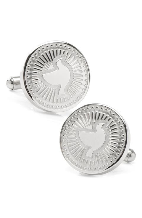 Silver Dove Radial Cuff Links