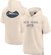 FANATICS Men's Fanatics Cream New York Jets Elements Future Ground Lettering Short Sleeve Pullover Hoodie