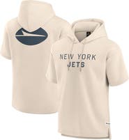 FANATICS Men's Fanatics Cream New York Jets Elements Future Ground Lettering Short Sleeve Pullover Hoodie