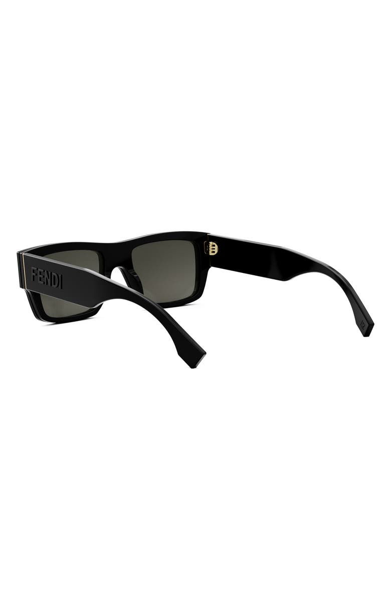 Fendi 'Fendi Signature 53mm Rectangular Sunglasses, Alternate, color, 