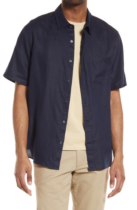 Classic Fit Short Sleeve Linen Shirt