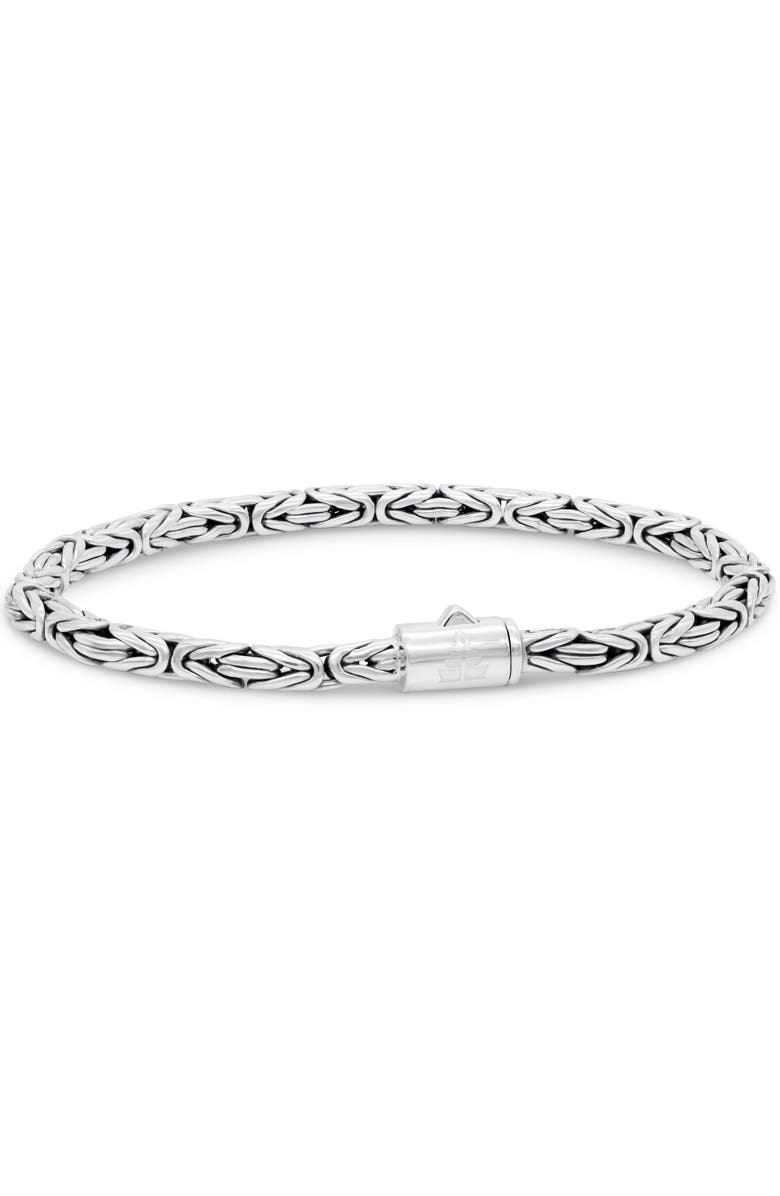 DEVATA Borobudur Round 4mm Chain Bracelet in Sterling Silver, Main, color, Silver