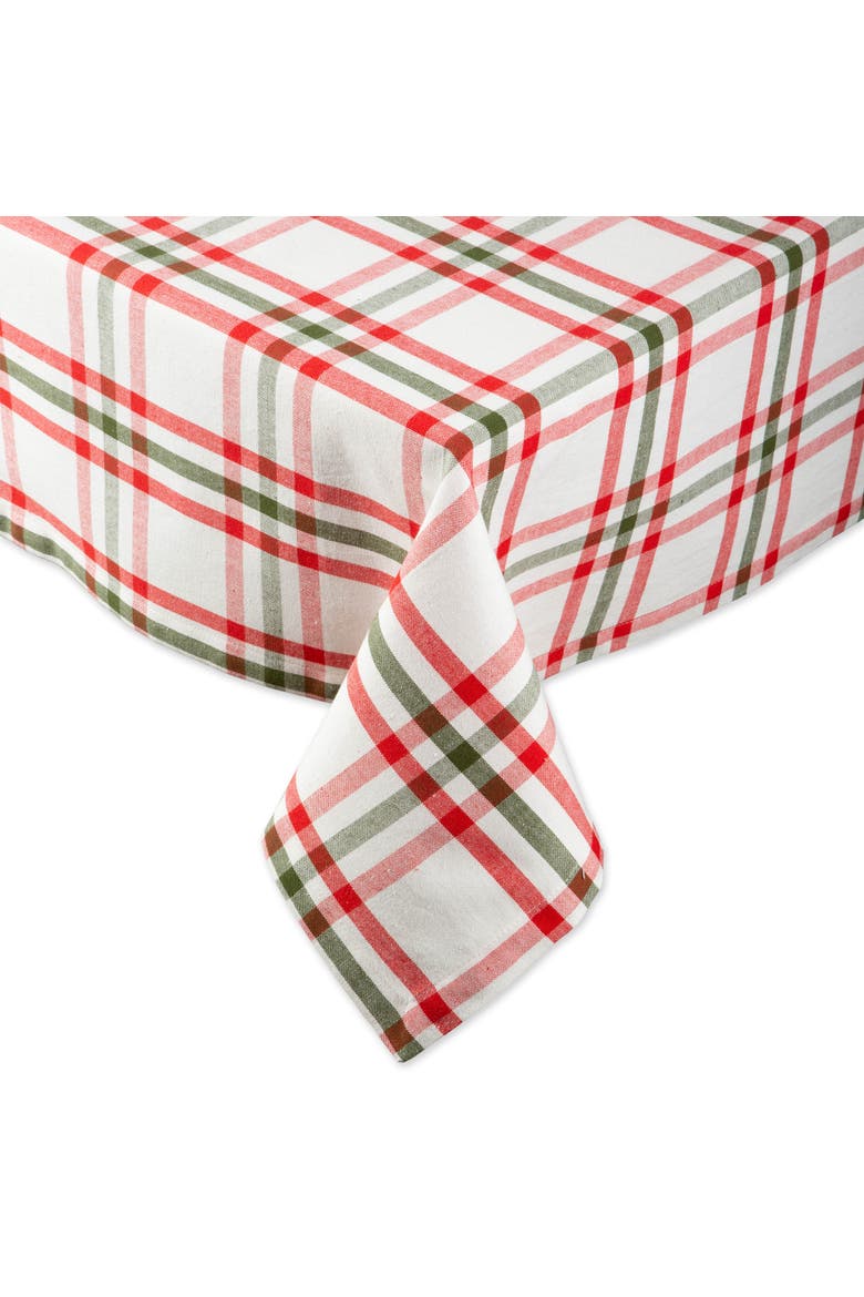 Nutcracker Plaid Tablecloth 52X52, Alternate, color, Nutcracker Plaid