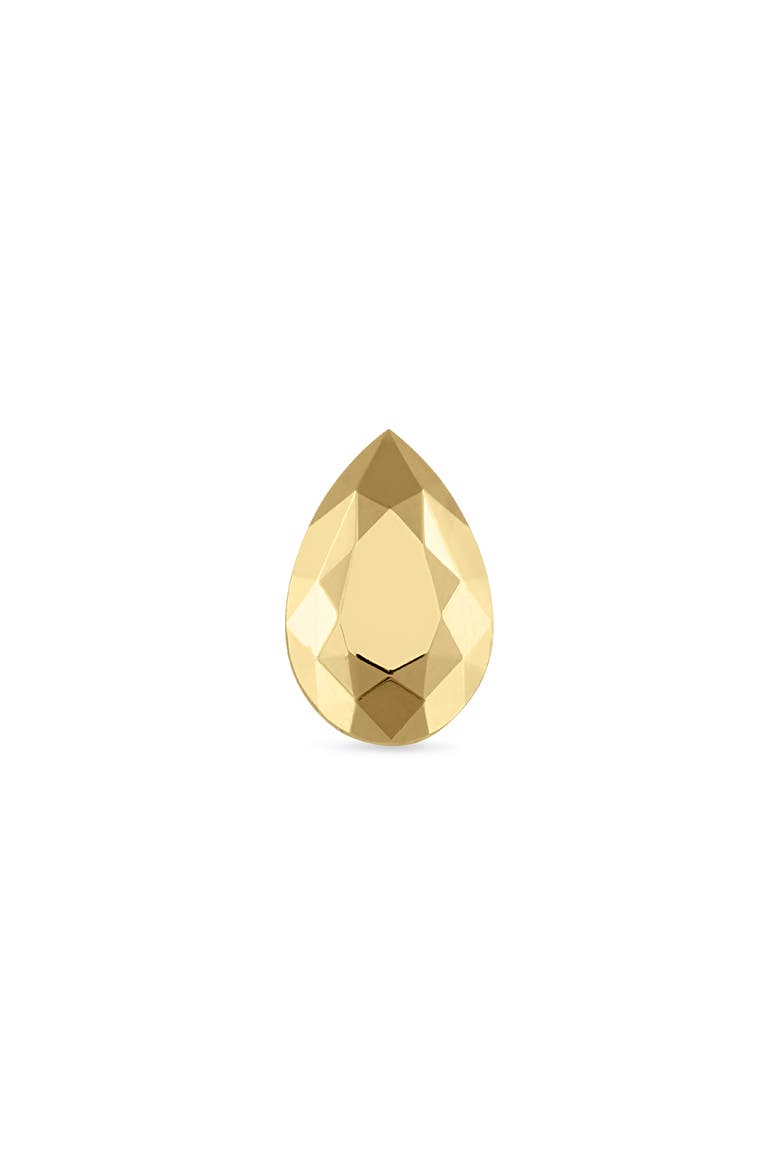 Faceted Pear Single Threaded Stud Earring, Alternate, color, YELLOW GOLD