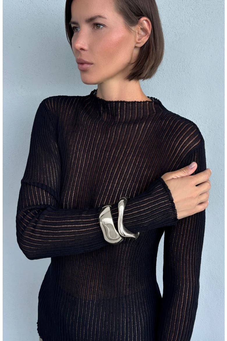 2-Piece Chunky Cuff Bracelet Set, Alternate, color, SILVER