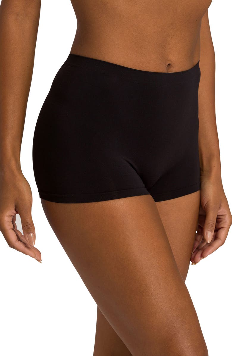 Hanro Touch Feel High Waist Boyshorts, Main, color, Black
