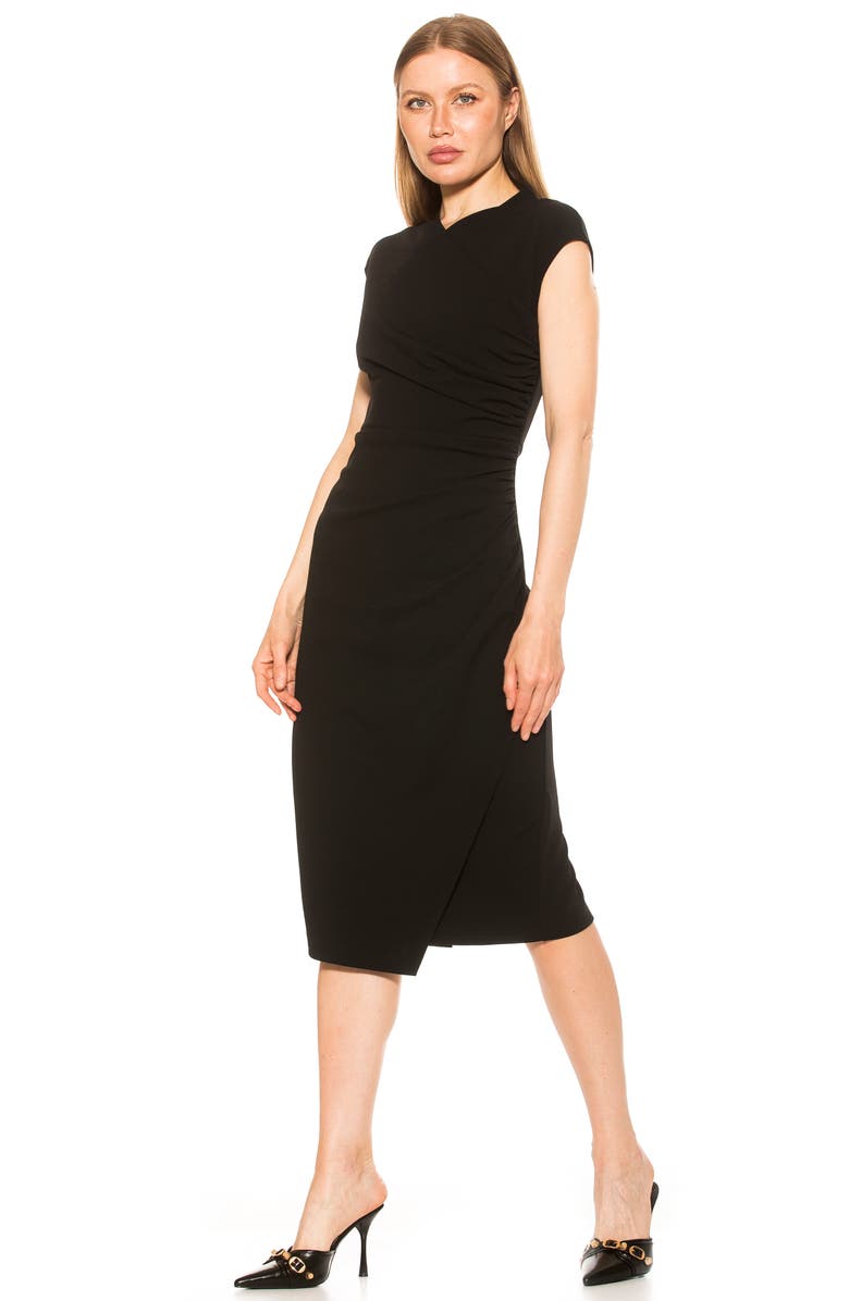Alexia Admor Yoon Cap Sleeve Draped Sheath Dress, Alternate, color,