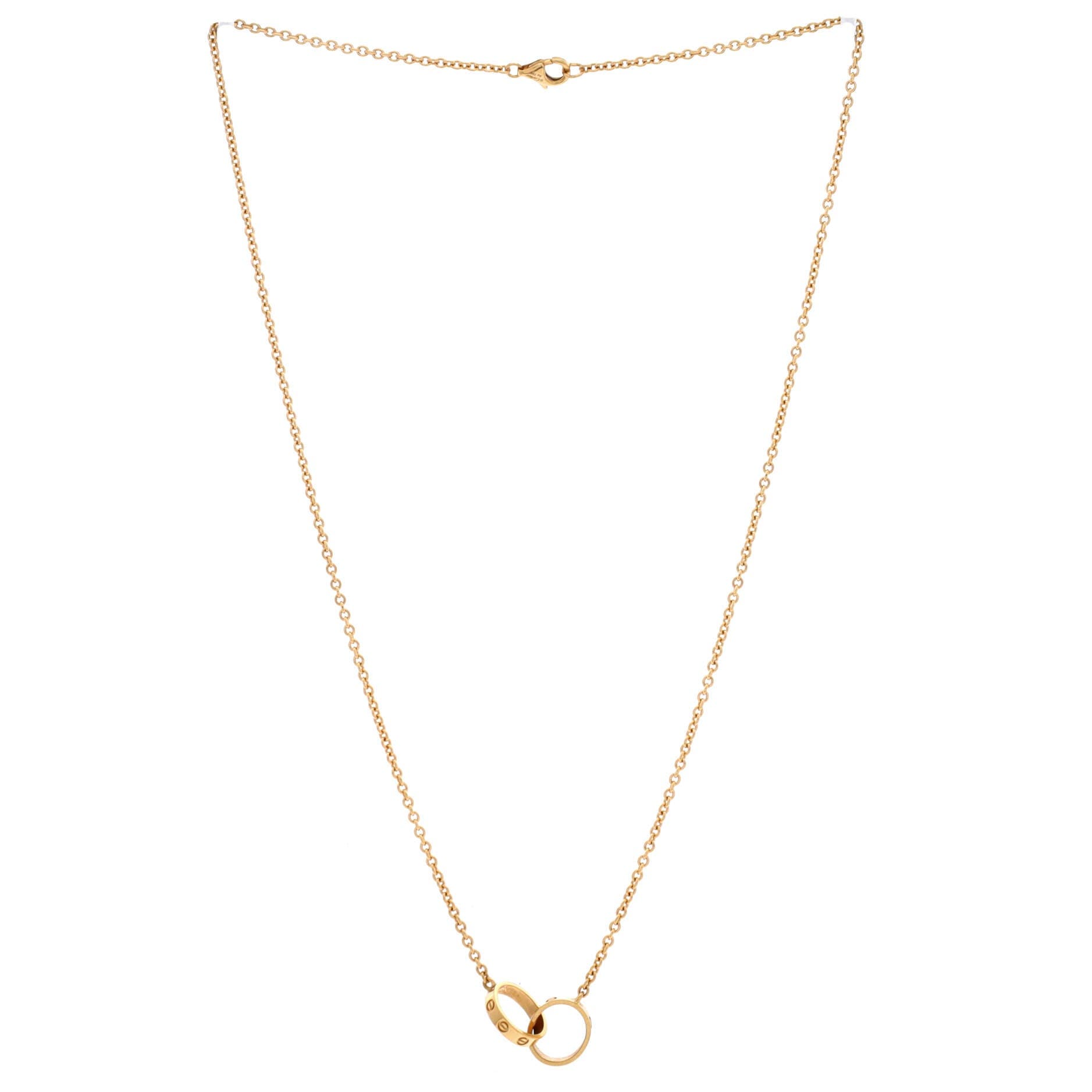 Love Interlocking Necklace 18K Yellow Gold, Alternate, color, Metallic Gold