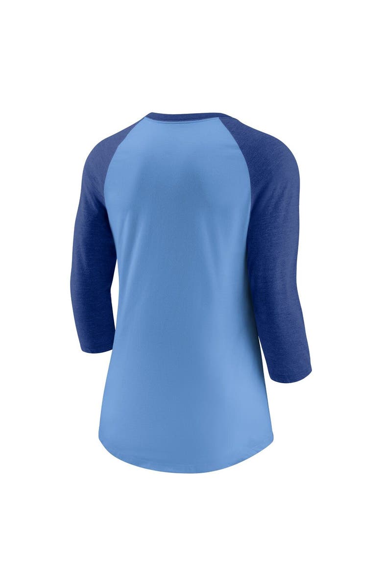 Nike Women's Nike Royal/Light Blue Kansas City Royals Next Up Tri-Blend Raglan 3/4-Sleeve T-Shirt, Alternate, color, 