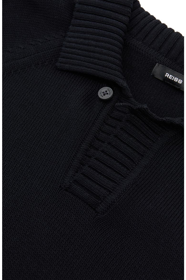 Ashdown Long Sleeve Cotton Polo, Alternate, color, NAVY