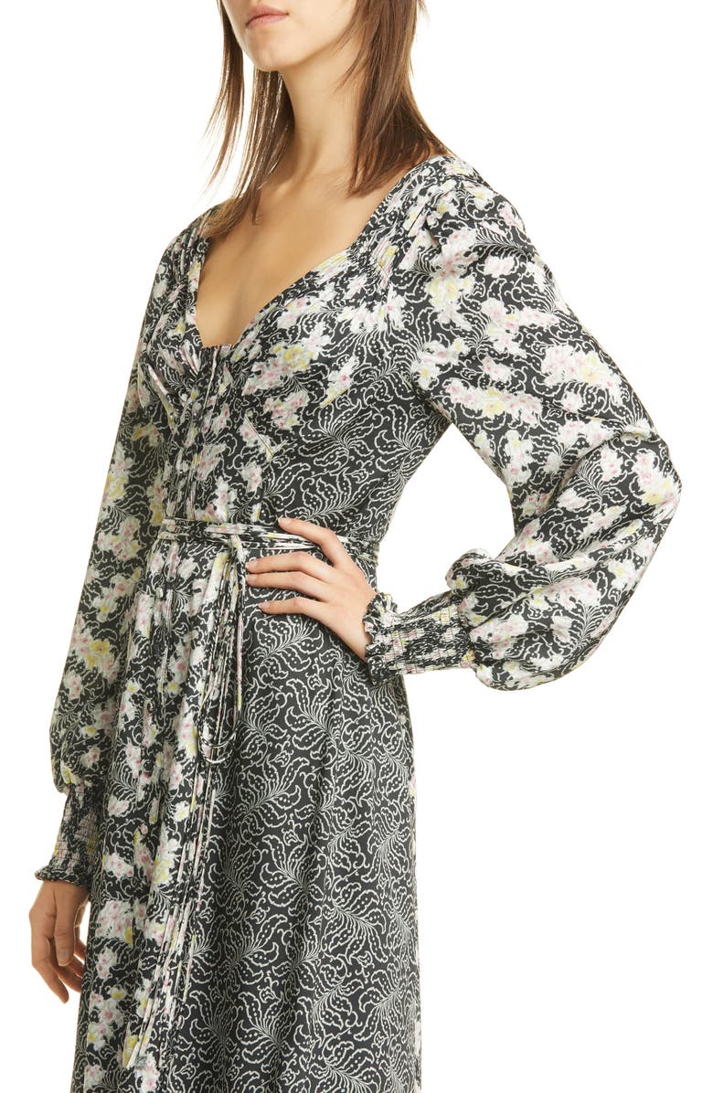 Cinq à Sept Jessica Mixed Print Long Sleeve Midi Dress, Alternate, color, 