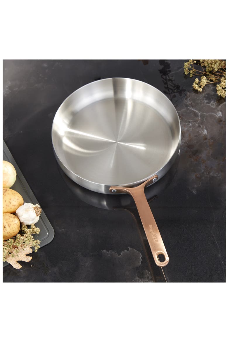 Belly Tri-Ply Stainless Steel Skillet, Alternate, color, WARM BLUSH