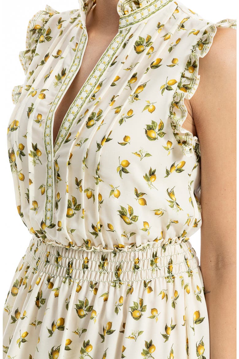 Floral Maxi Dress, Alternate, color, NATURAL/ LEMON HARVEST