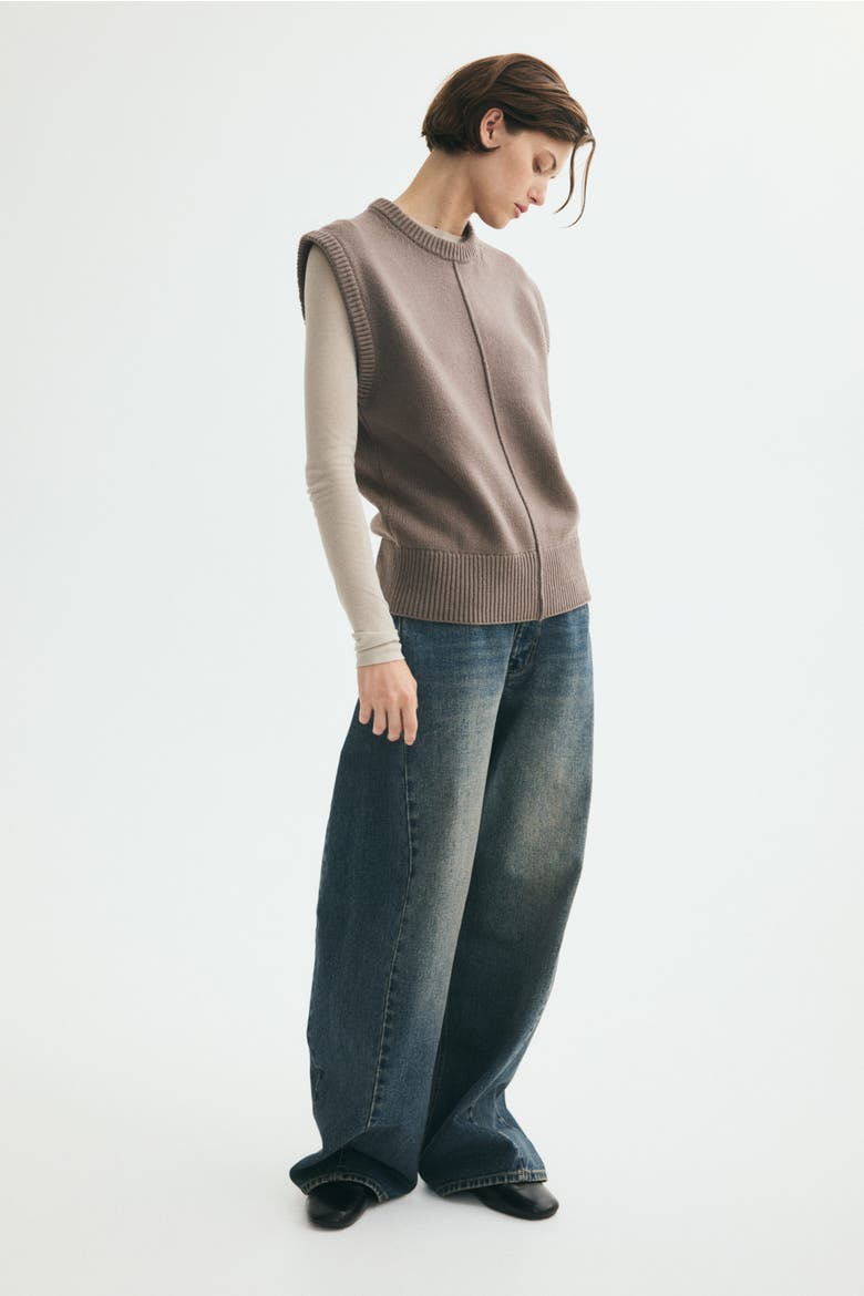 Knit Sweater Vest, Alternate, color, Dark taupe