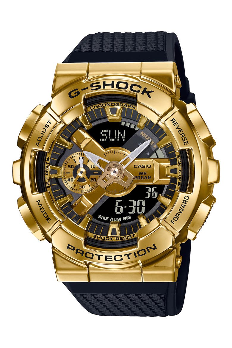 GM-110 Series Analog-Digital Watch, 49mm, Main, color, BLACK AND GOLD