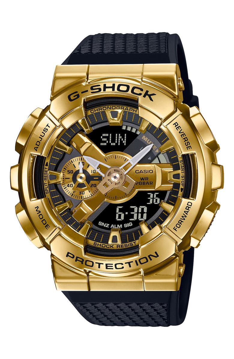 G-SHOCK GM-110 Series Analog-Digital Watch, 49mm, Main, color, Black And Gold