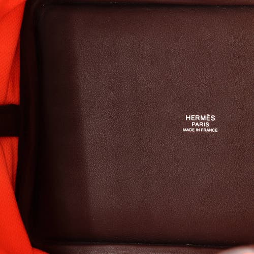 Pre-owned Hermes Hermes Cargo Picotin Lock Bag Canvas And Swift Pm In Orange