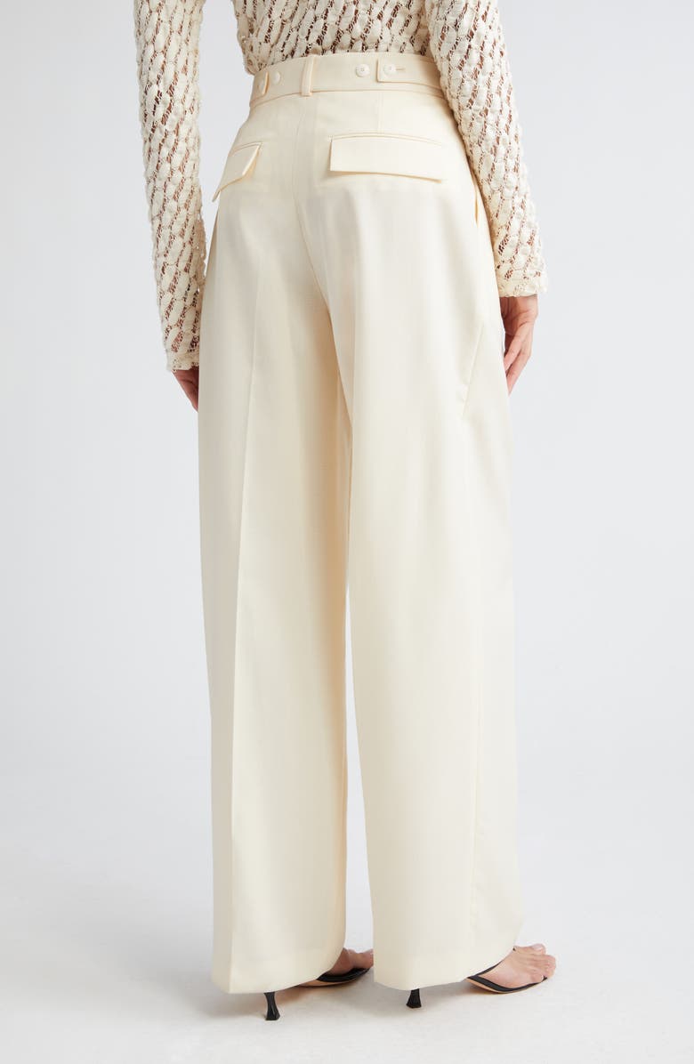 Róhe Virgin Wool Wide Leg Pants, Alternate, color, Off-White