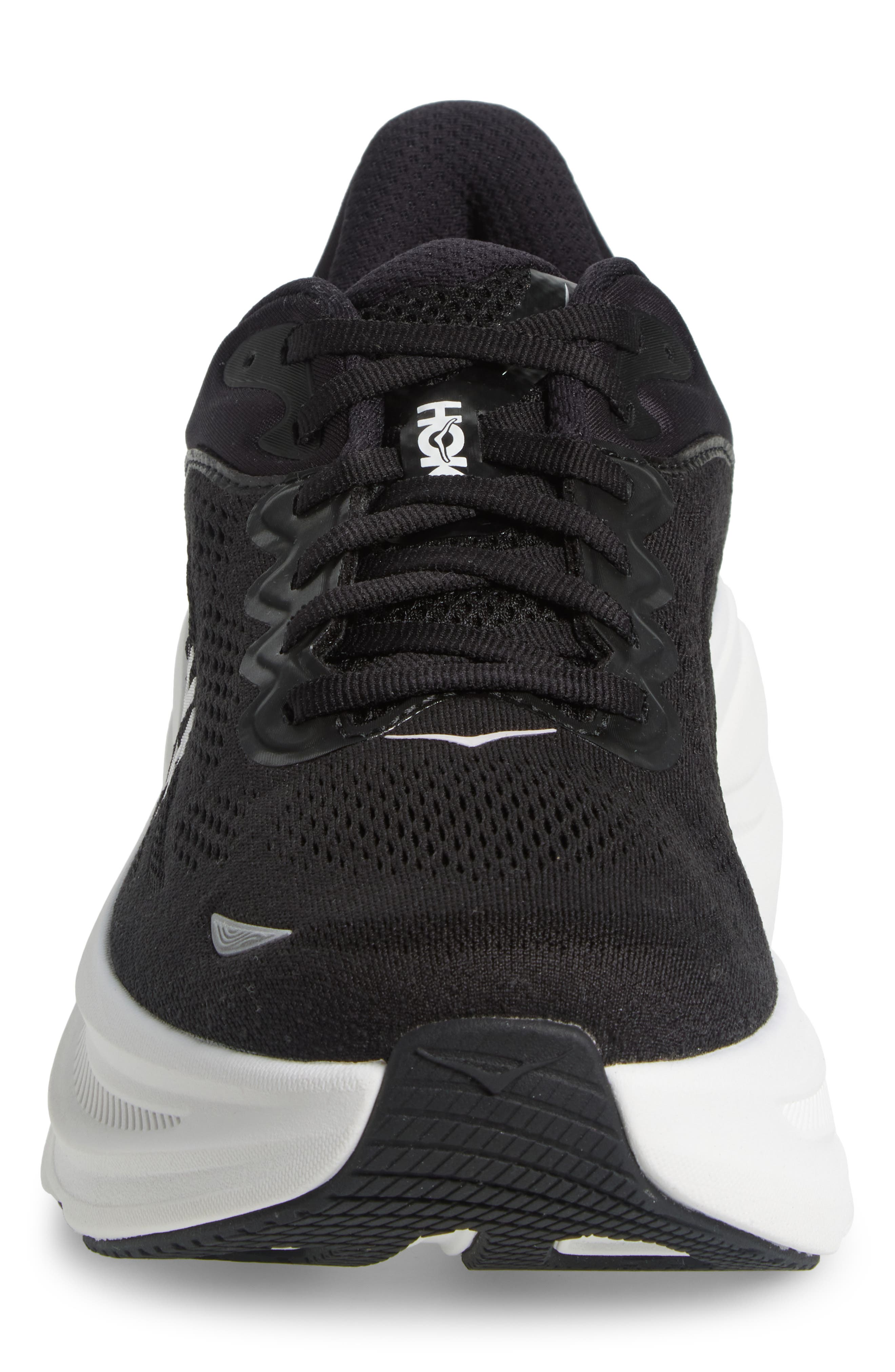 HOKA Bondi 9 Running Shoe, Alternate, color, Black / White