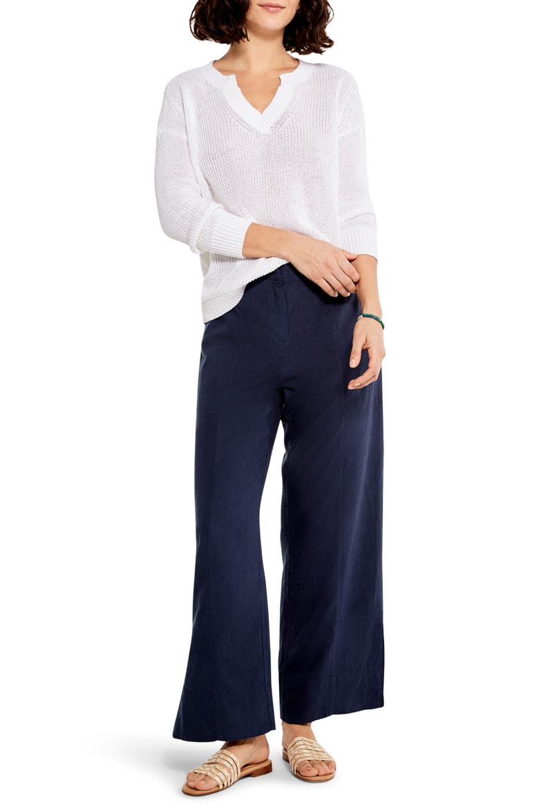 Summer Split Neck Sweater, Alternate, color, PAPER WHITE