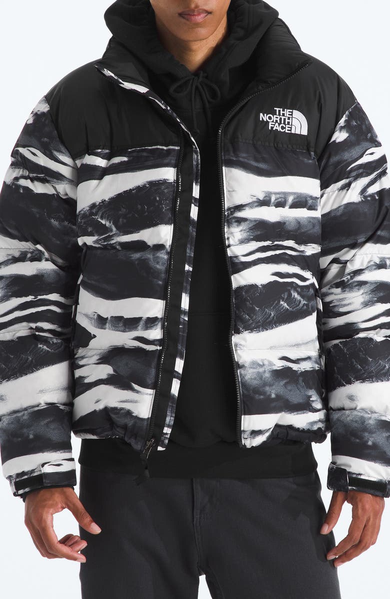 The North Face 1996 Retro Nuptse 700 Fill Power Down Jacket, Main, color, Black Edge Of Light Print