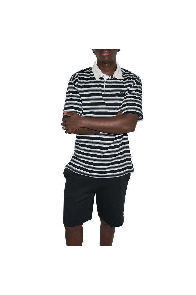 Ombre Stripe Polo, Main, color, CONVERSE BLACK MULTI