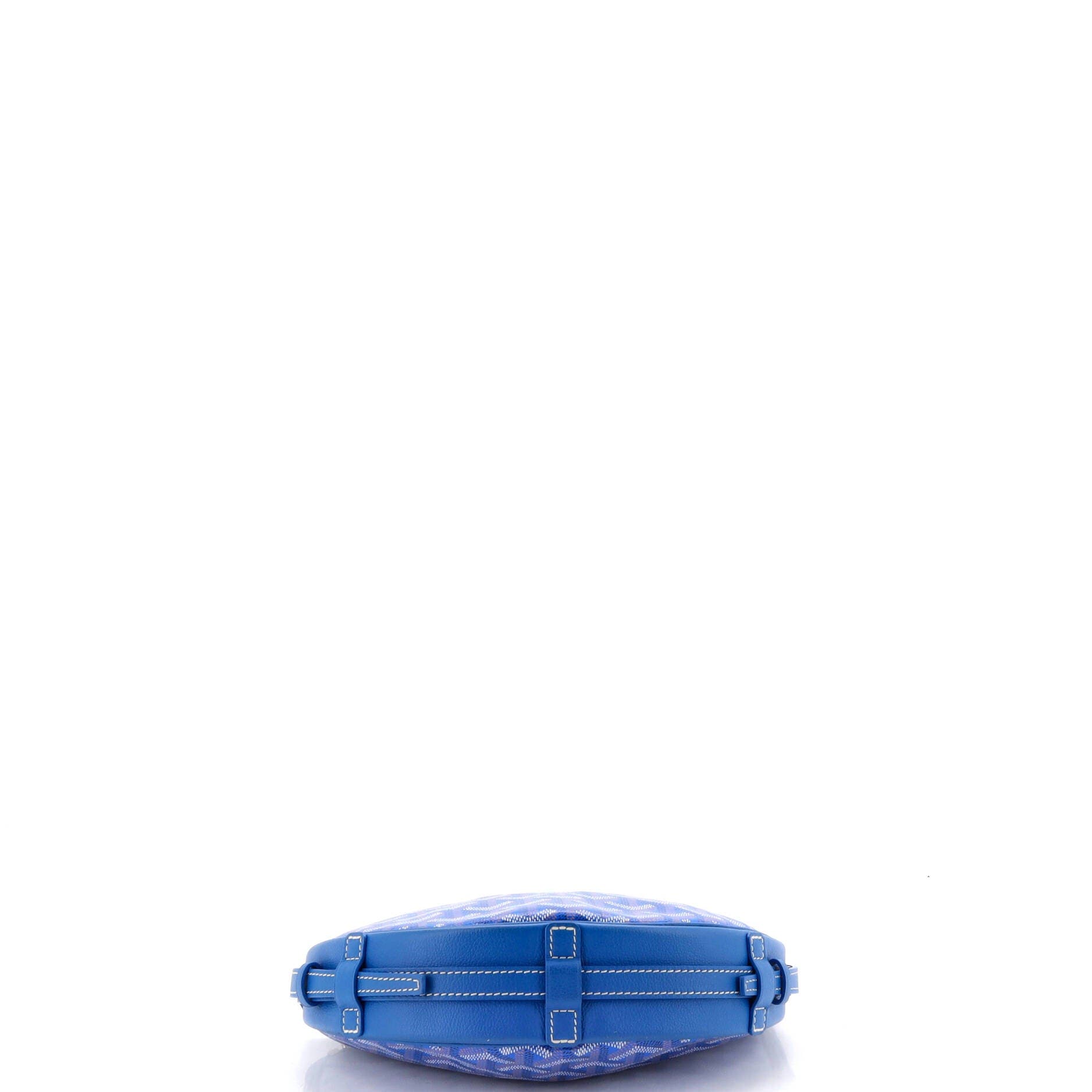 Hirondelle Shoulder Bag Coated Canvas and Leather, Alternate, color, Blue
