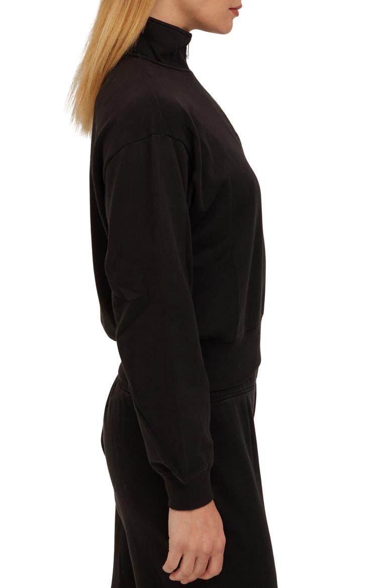 Studio Quarter Zip Pullover, Alternate, color, BLACK