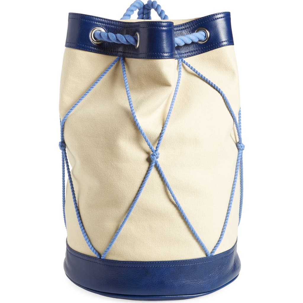 Bode Sea Rig Canvas & Leather Rucksack In Natural