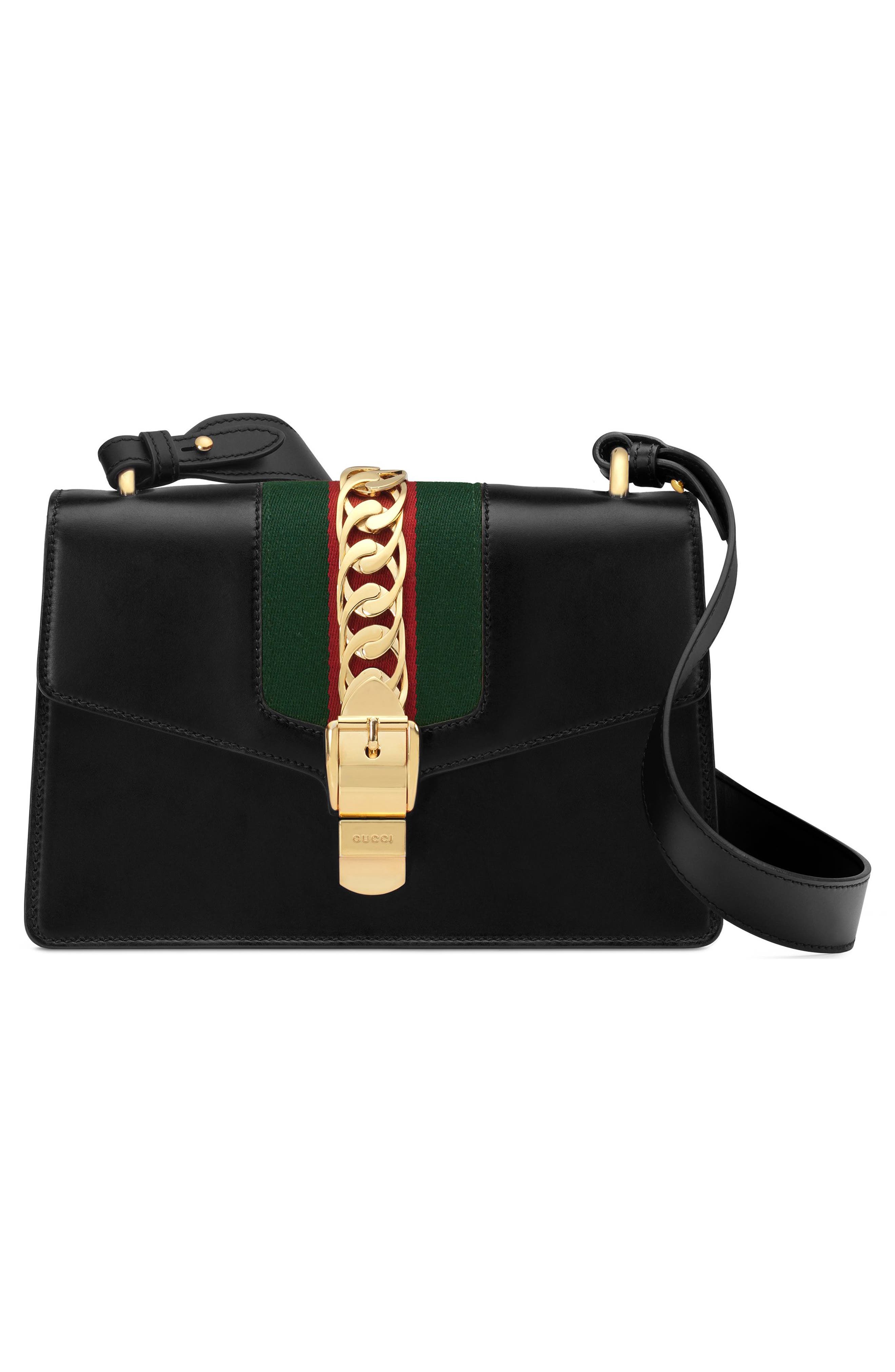 Gucci Small Leather Shoulder Bag, Alternate, color, 