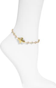 VIDAKUSH Cubic Zirconia & Freshwater Pearl Anklet