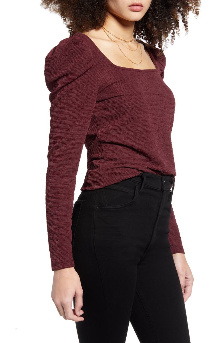 VERO MODA Alpha Puff Sleeve Square Neck Top, Alternate, color, Port Royale