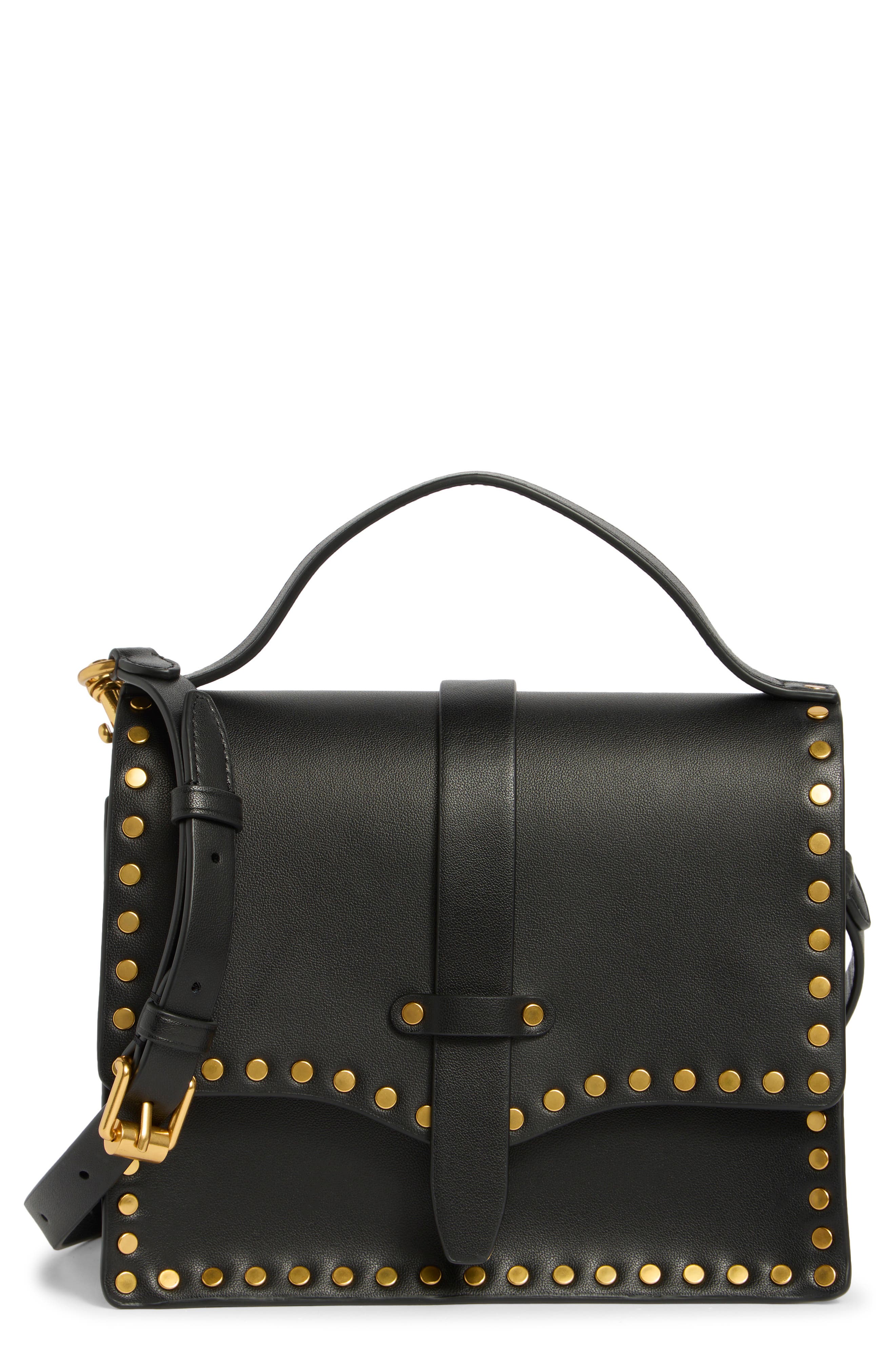 Rebecca Minkoff Nanine Studded Top Handle Bag, Main, color, 