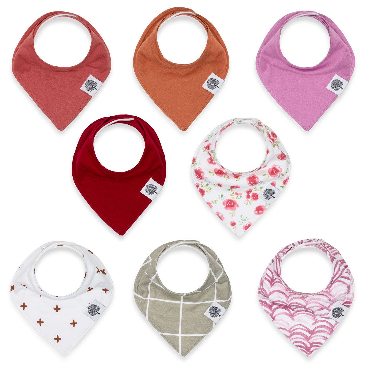 Parker Baby Co. Bandana Bib Set in Rose 