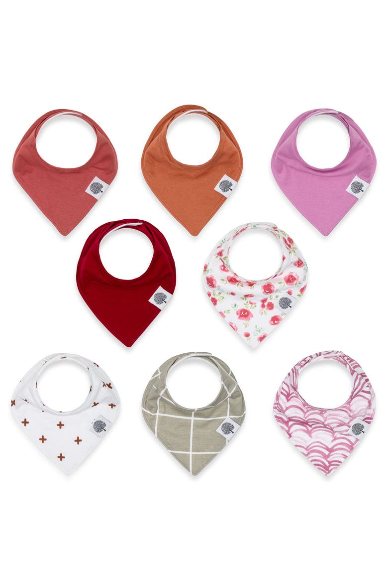 Bandana Bib Set, Main, color, Rose