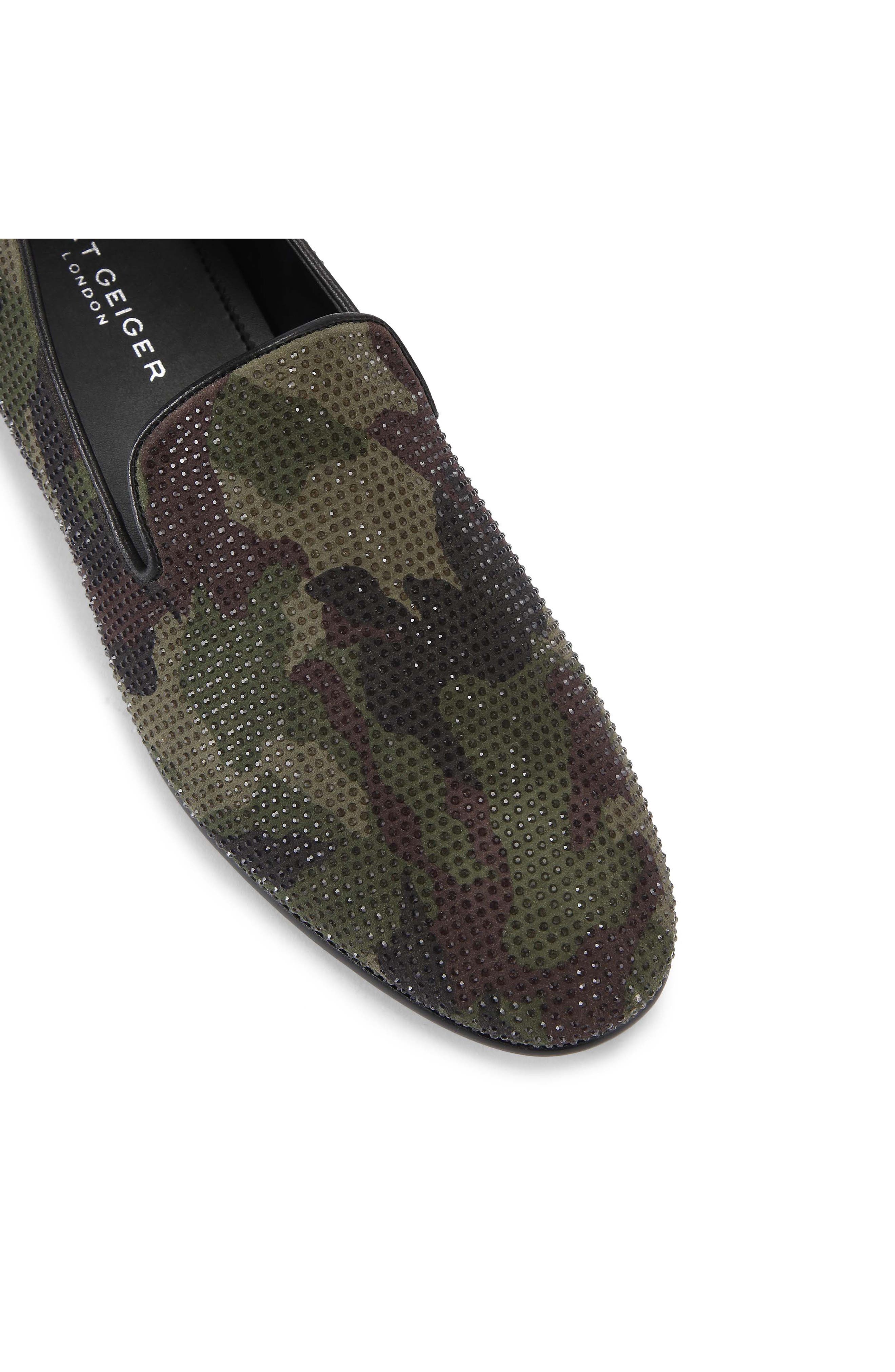 Kurt Geiger London Ace Camo Embellished Slip-On Shoe, Alternate, color, Dark Green