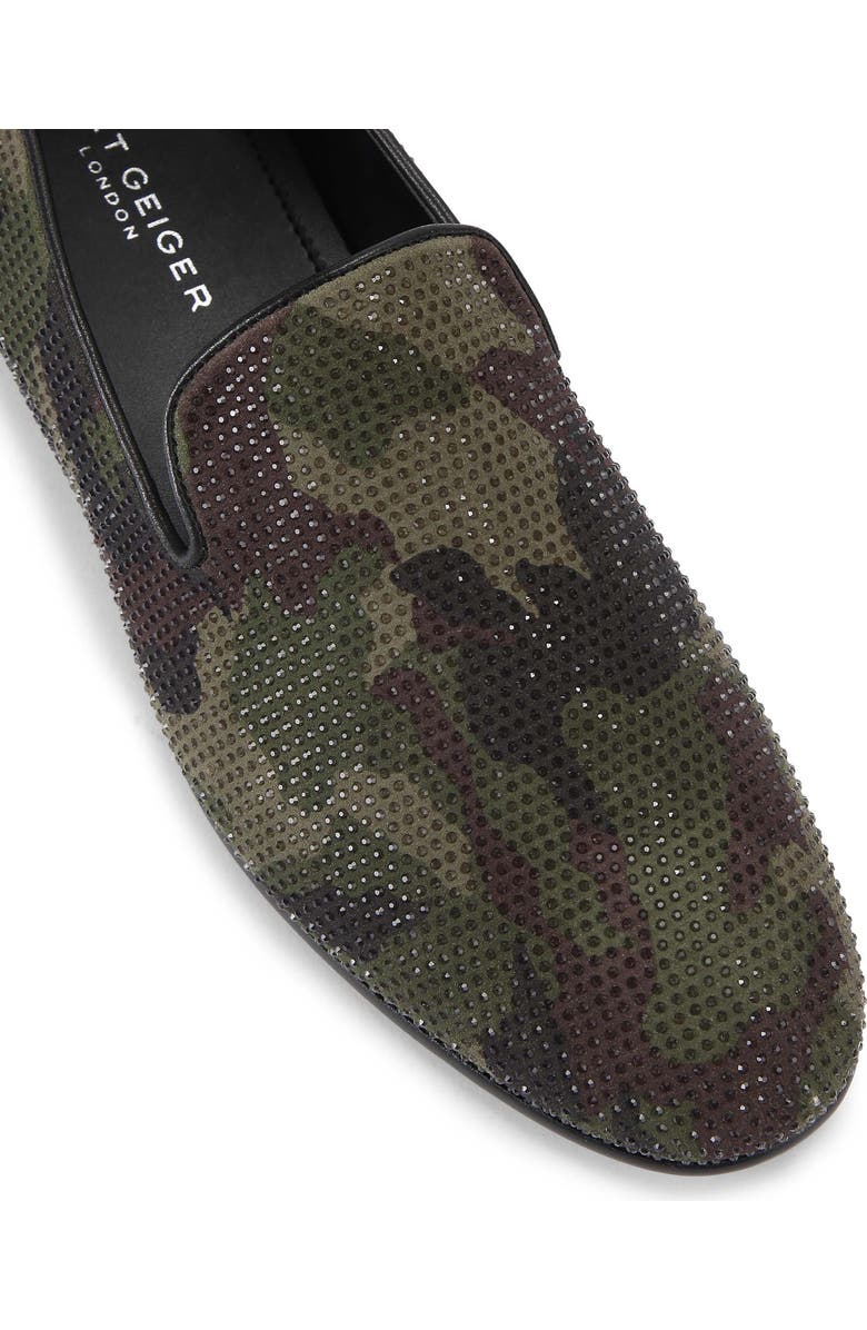 Kurt Geiger London Ace Camo Embellished Slip-On Shoe, Alternate, color, Dark Green