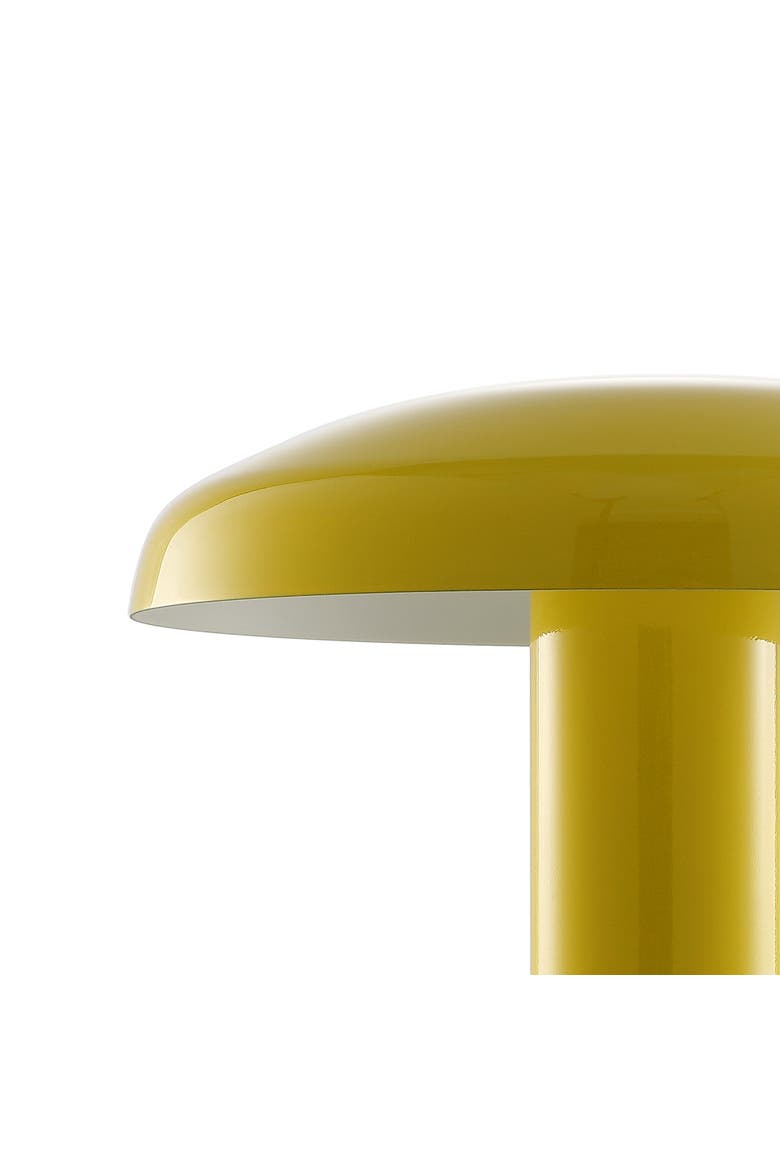 Suillius Contemporary Bohemian Rechargeable/Cordless Iron Integrated Portable LED Mushroom Table Lamp, Alternate, color, Yellow