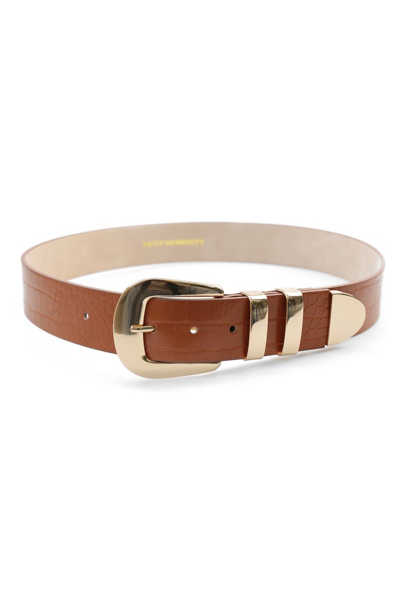 Cher Belt, Main, color, TAN CROC/ GOLD