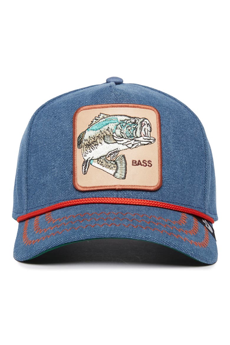 Bass Embroidered Patch Baseball Cap, Alternate, color, DENIM