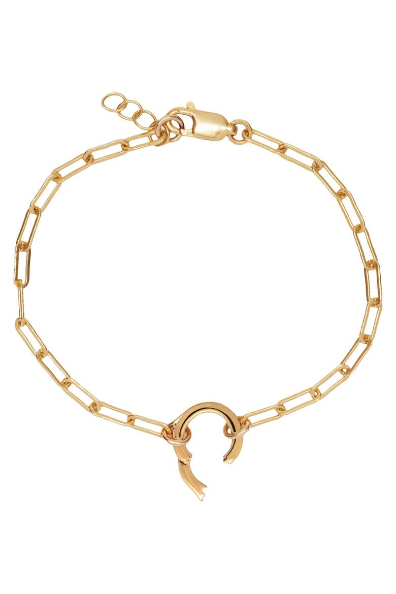 Jude Charm Bracelet with Link Lock, Alternate, color, Gold Filled