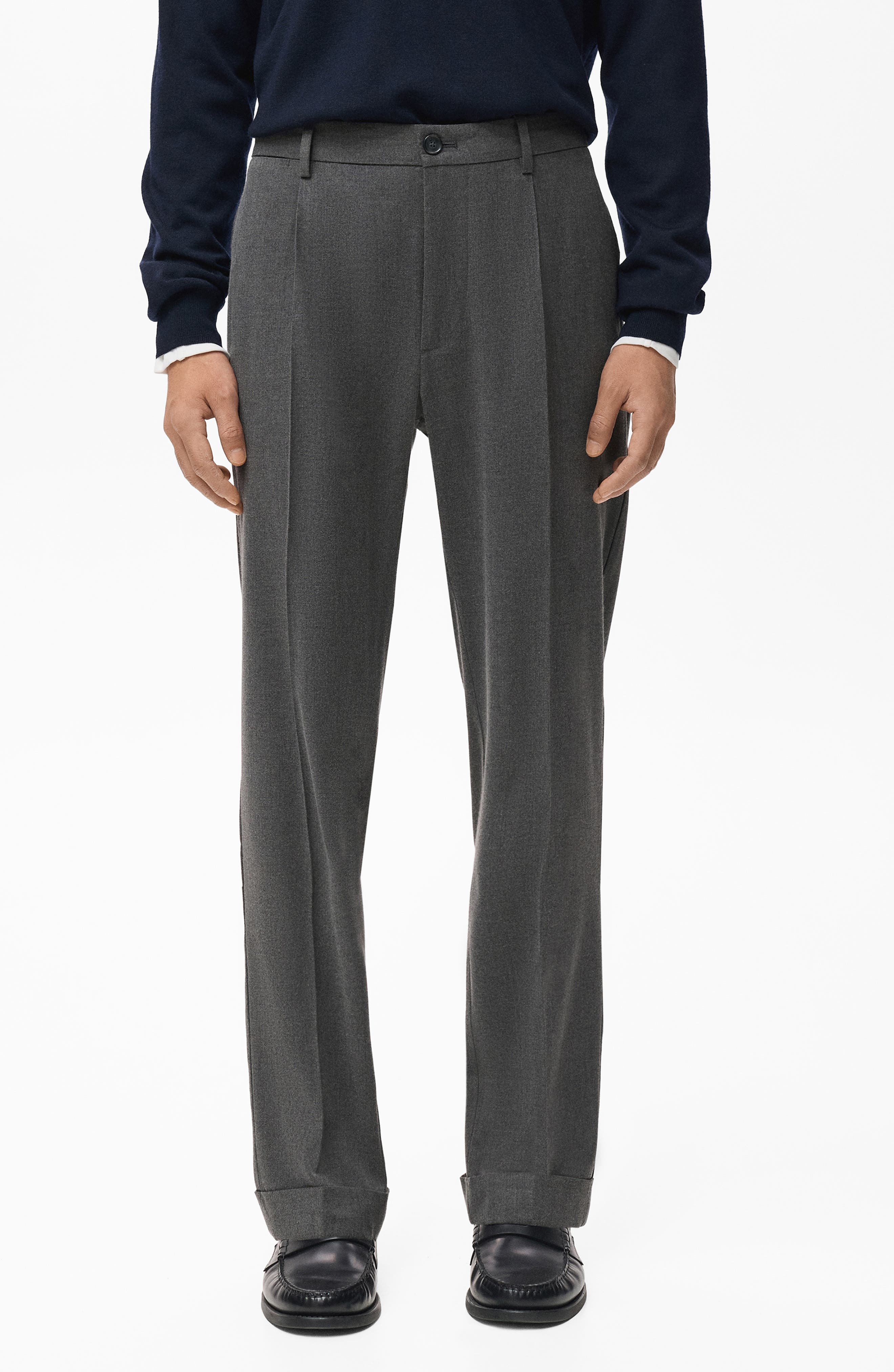 Regular Fit Pleated Pants