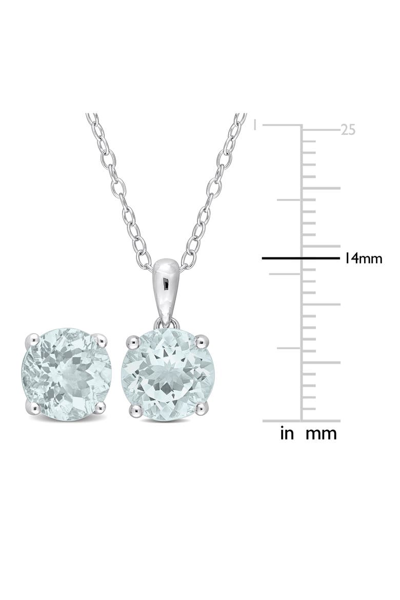 Aquamarine Stud Earrings & Pendant Necklace Set, Alternate, color, BLUE