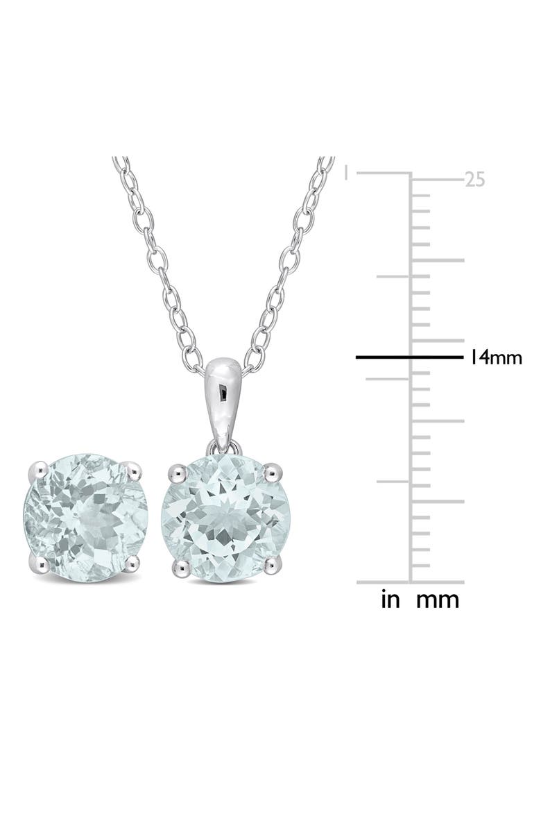 DELMAR Aquamarine Stud Earrings & Pendant Necklace Set, Alternate, color, Blue