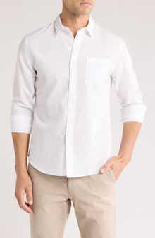 Vince Classic Fit Linen Blend Button-Up Shirt