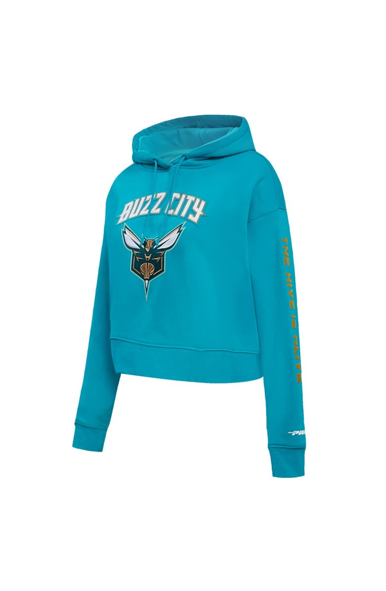 PRO STANDARD Women's Pro Standard Teal Charlotte Hornets 2023/24 City Edition Cropped Pullover Hoodie, Alternate, color, Teal
