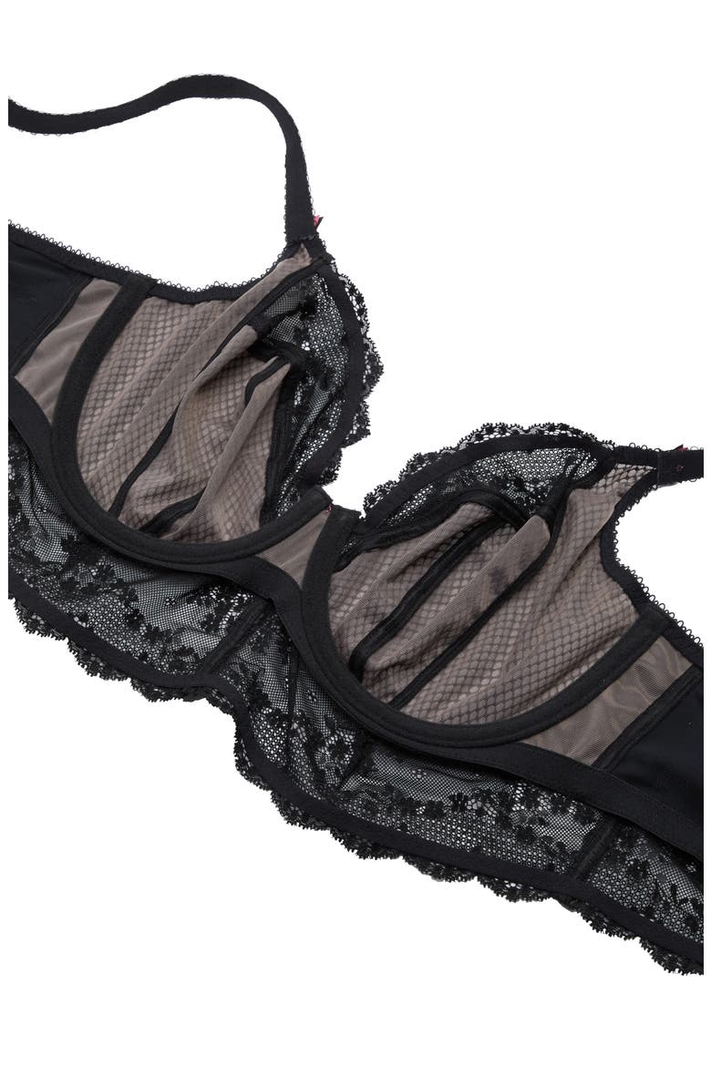 Charley Longline Full Figure Underwire Bra, Alternate, color, BLACK