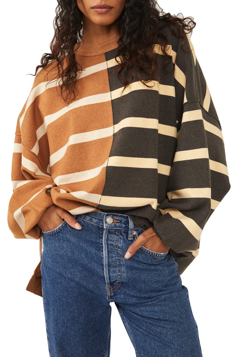 Free People Uptown Stripe Sweatshirt, Main, color, 
