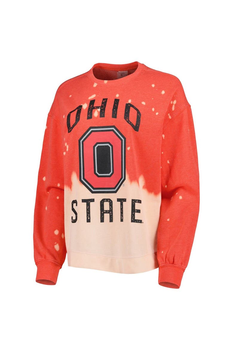 Women's Gameday Couture Scarlet Ohio State Buckeyes Twice As Nice Faded Dip-Dye Pullover Long Sleeve Top, Alternate, color, Red